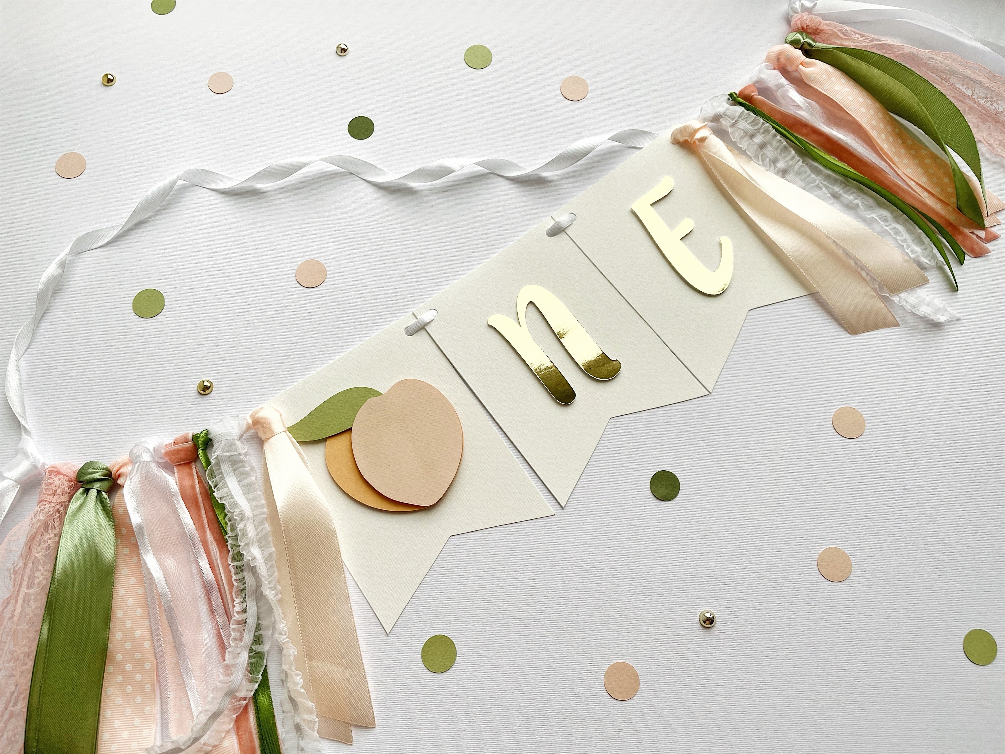 Peach First Birthday Highchair Banner Sweet Peach 1st Birthday Sweet as a Peach Party Decorations Summer Banner Fruit Banner
