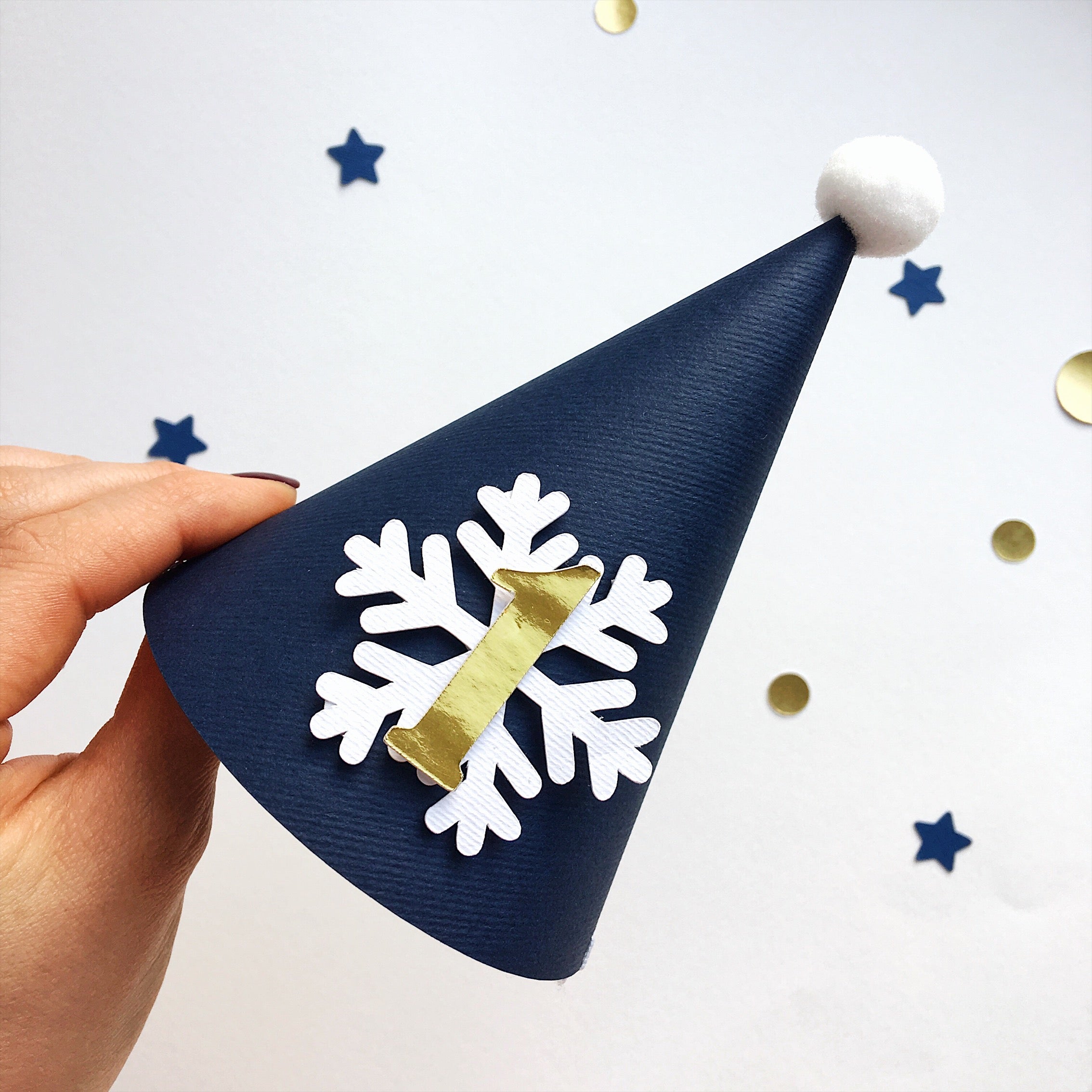 Snowflake One Party Hat Christmas Holiday Birthday Winter Birthday Party Oh What Fun it is to be One Winter Onederland party