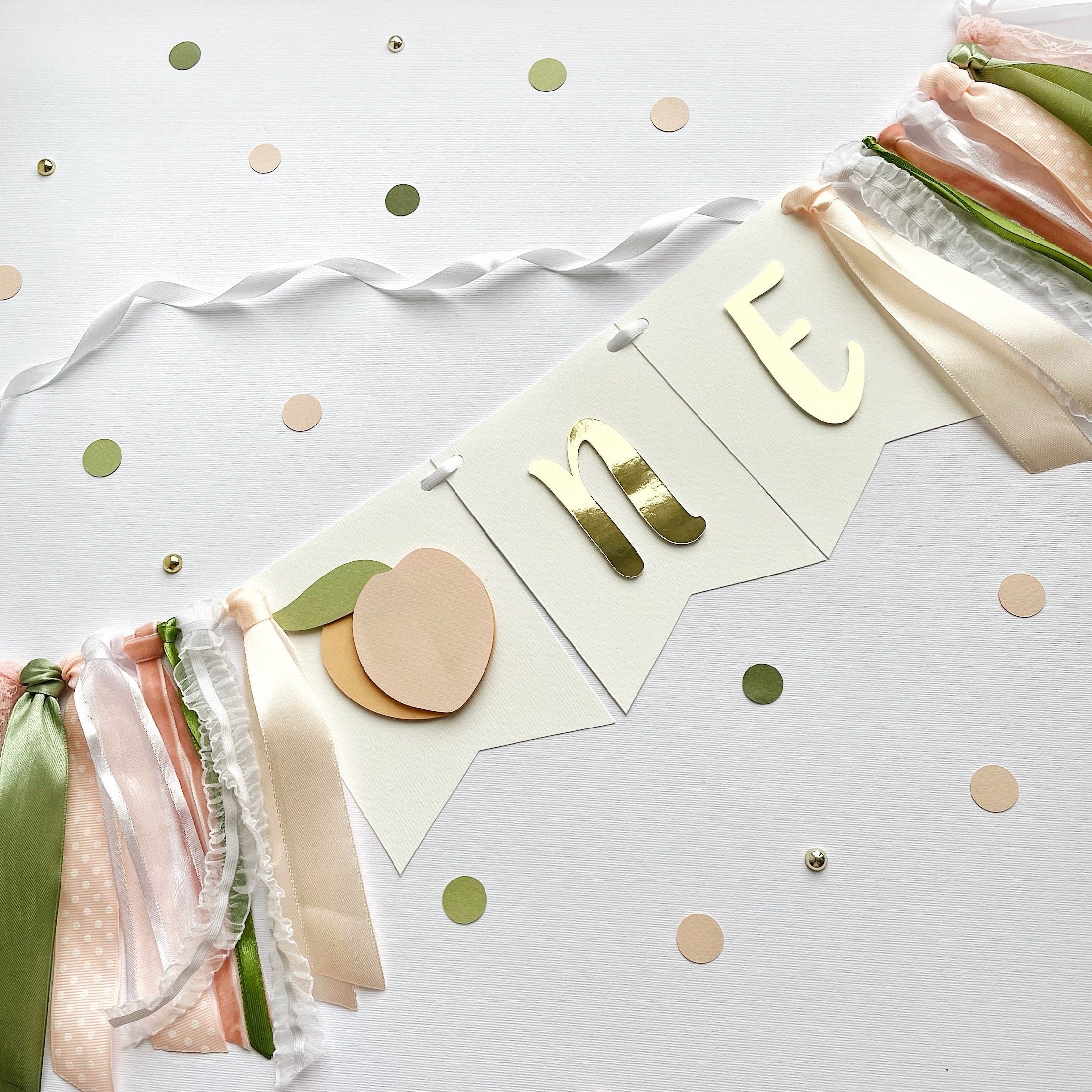Peach First Birthday Highchair Banner Sweet Peach 1st Birthday Sweet as a Peach Party Decorations Summer Banner Fruit Banner