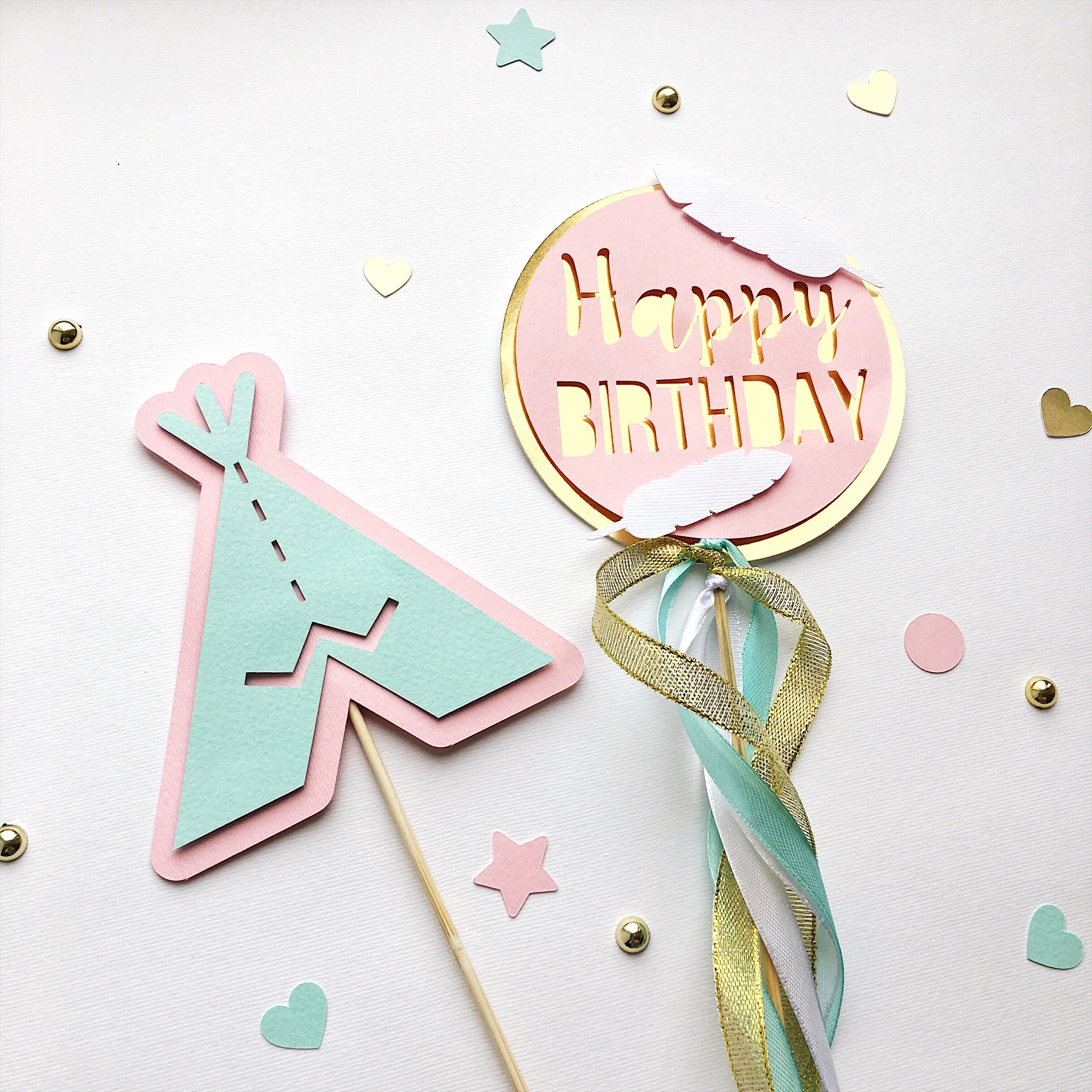 Boho Cake Toppers