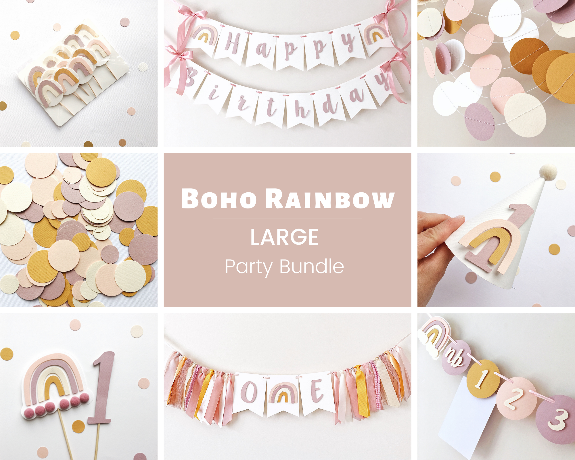 Boho Rainbow 1st Birthday Bundle – FUNSTARCRAFT