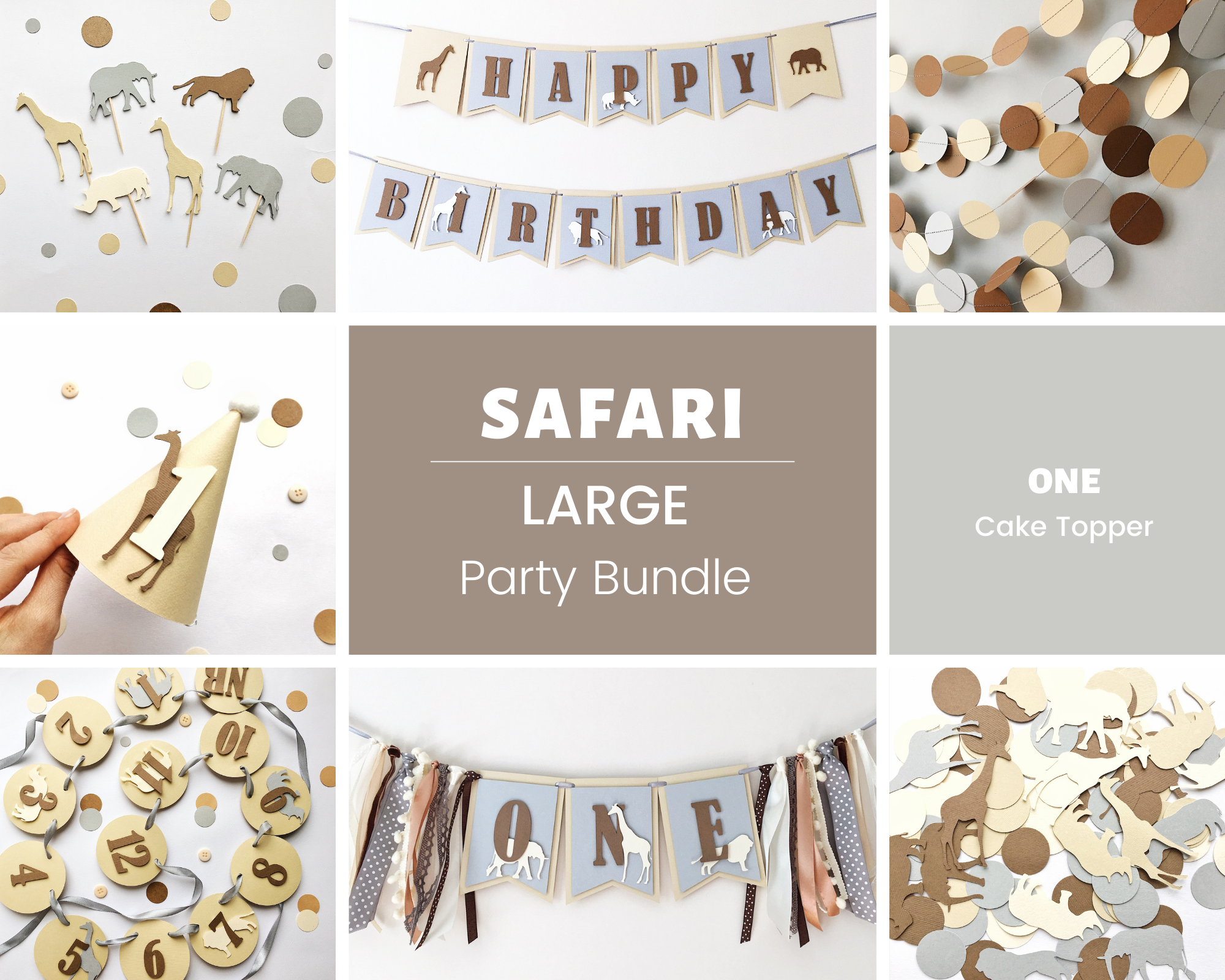 Safari Birthday Bundle Safari First Birthday Decor Muted Safari Birthday  Bundle SafarI 1st Birthday Decorations Buy Safari Birthday Decorations –  FUNSTARCRAFT