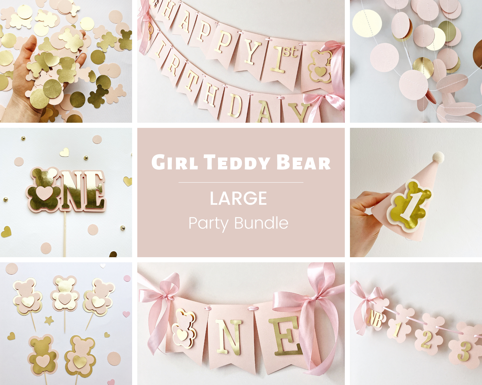 Teddy Bear 1st Birthday Party Bundle