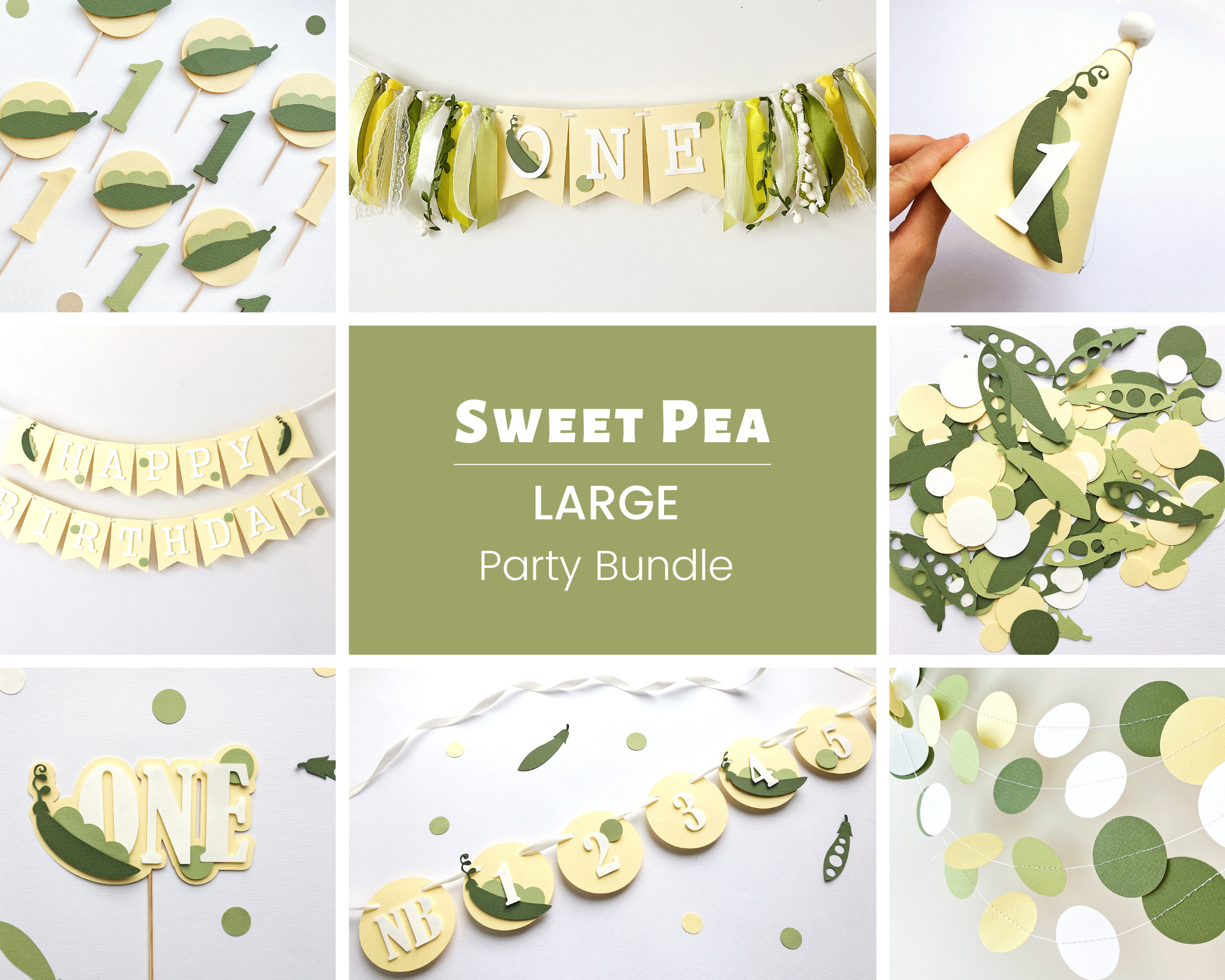 Little Sweet Pea 1st Birthday Bundle Ha-pea Birthday Decorations Little Sweet Pea in a Pod
