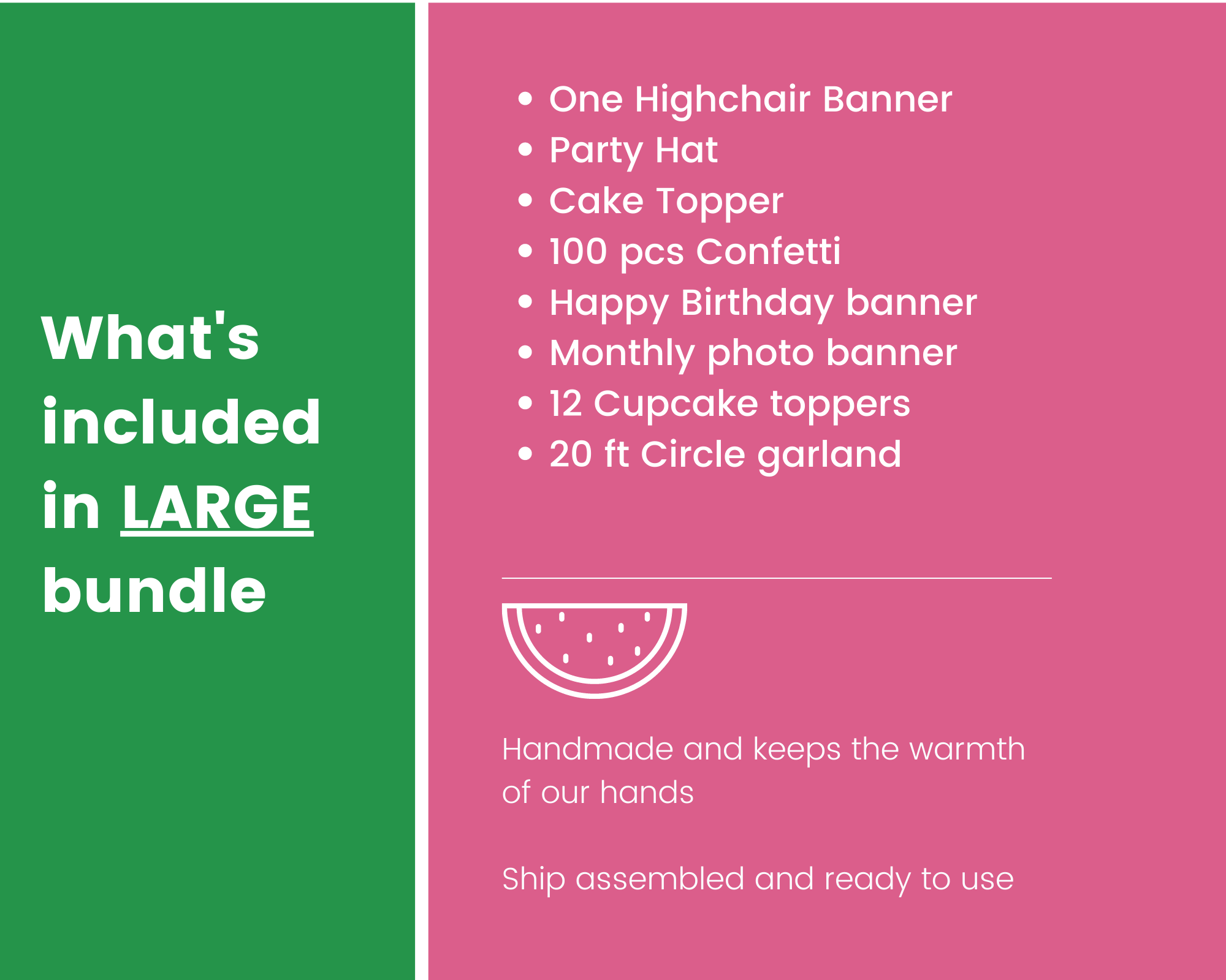 Bundle Large Watermelon 1st Birthday