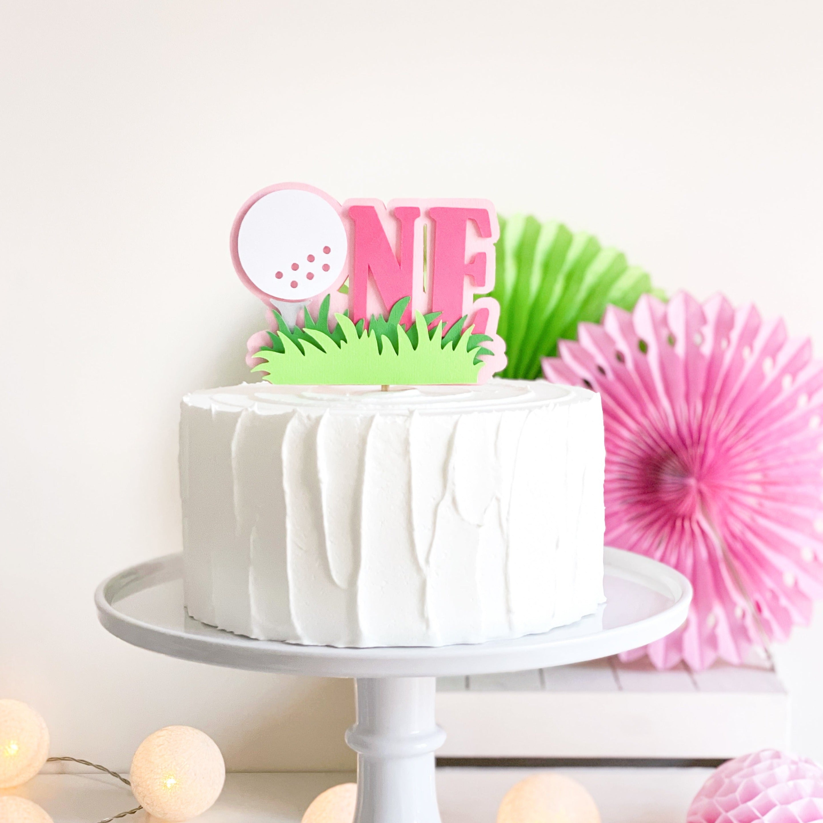 Girl Hole in One First Birthday Cake Topper Girl Golf First