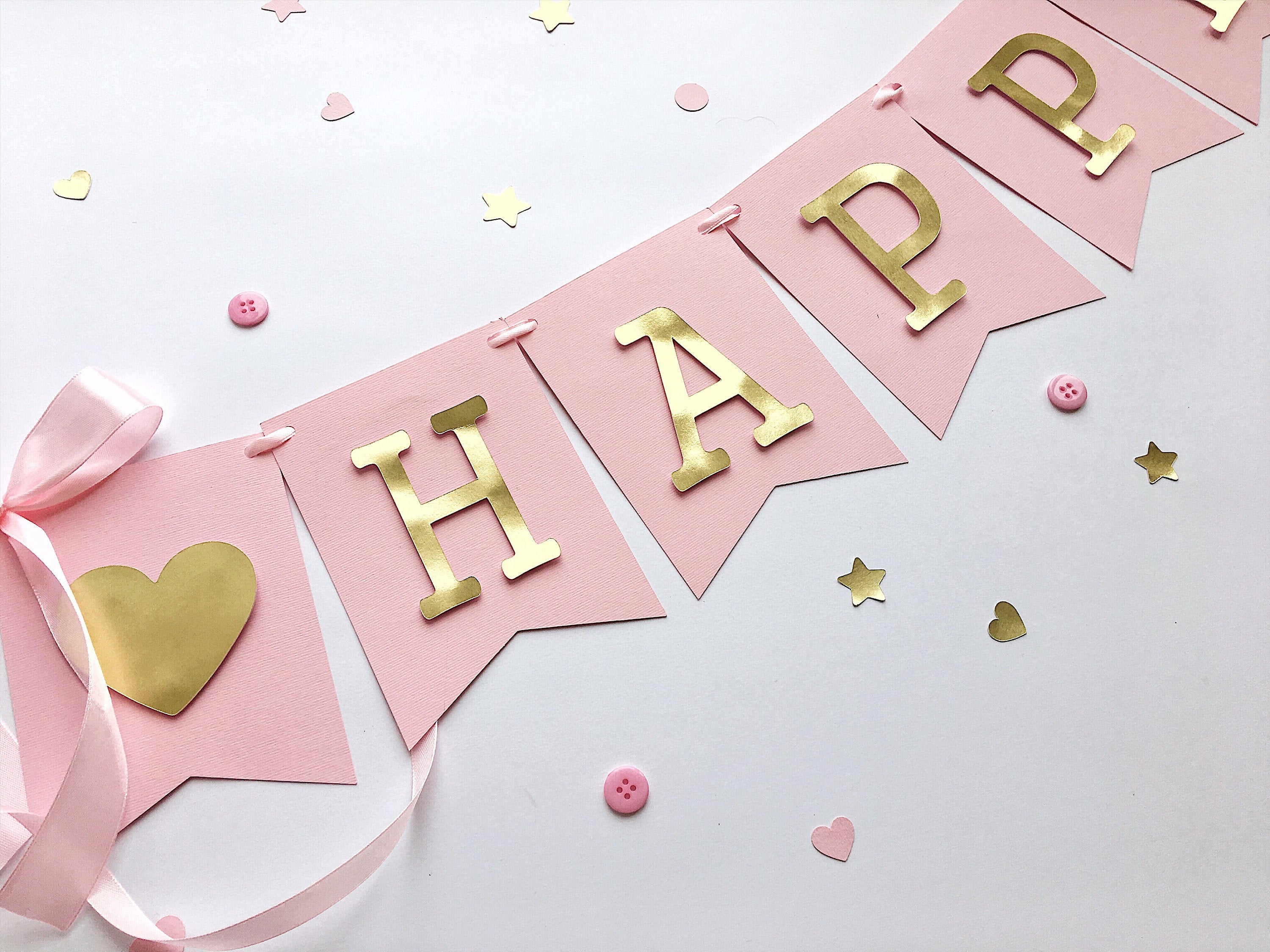 Pink Gold Birthday Decorations