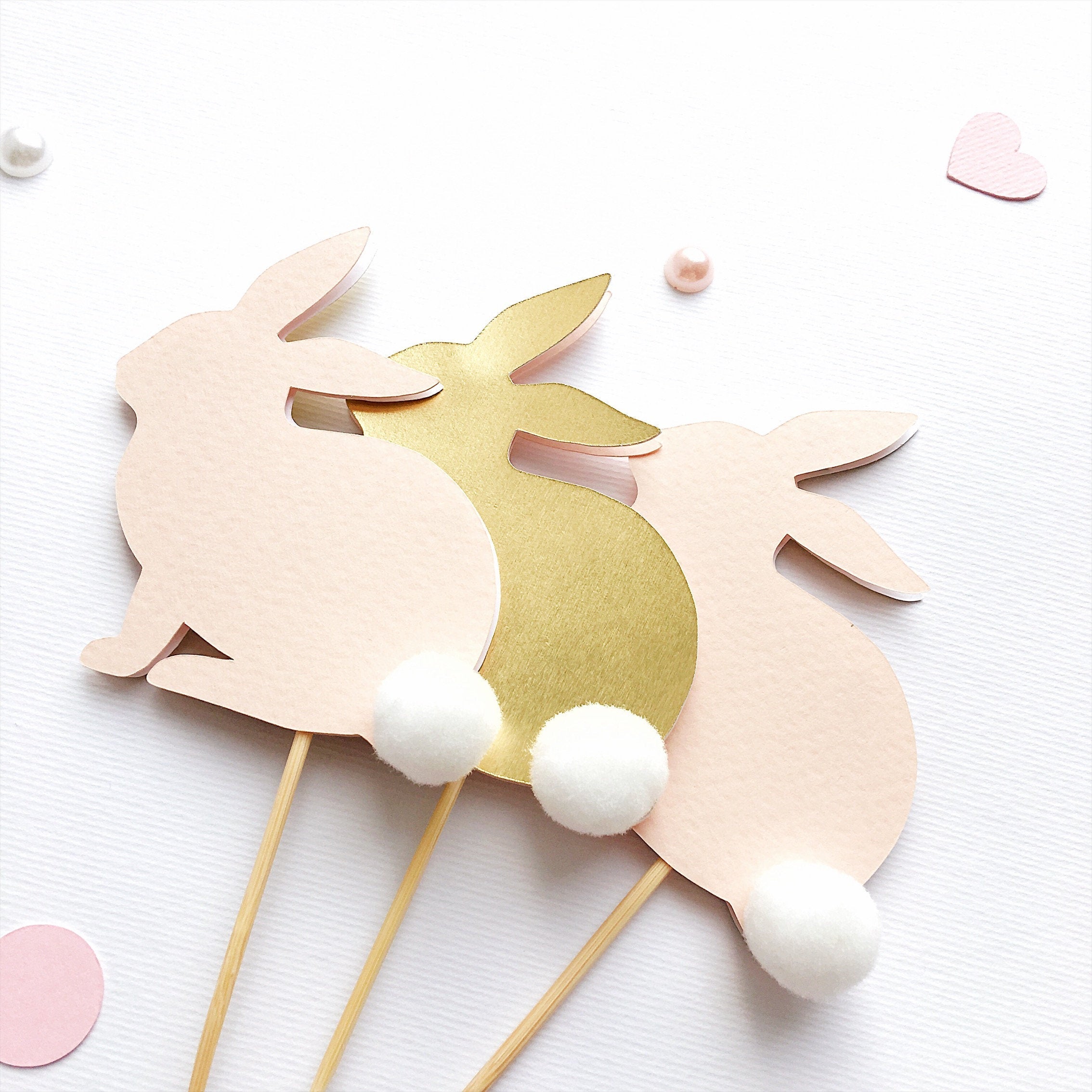 Bunny-shaped jewelry with a fluffy pompom