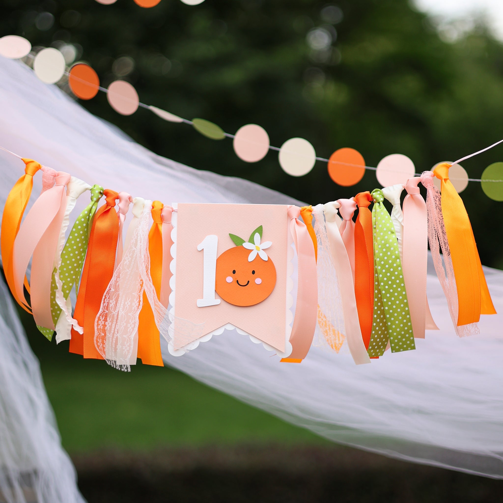 Little Cutie One Highchair Banner perfect for Girl 1st Birthday party