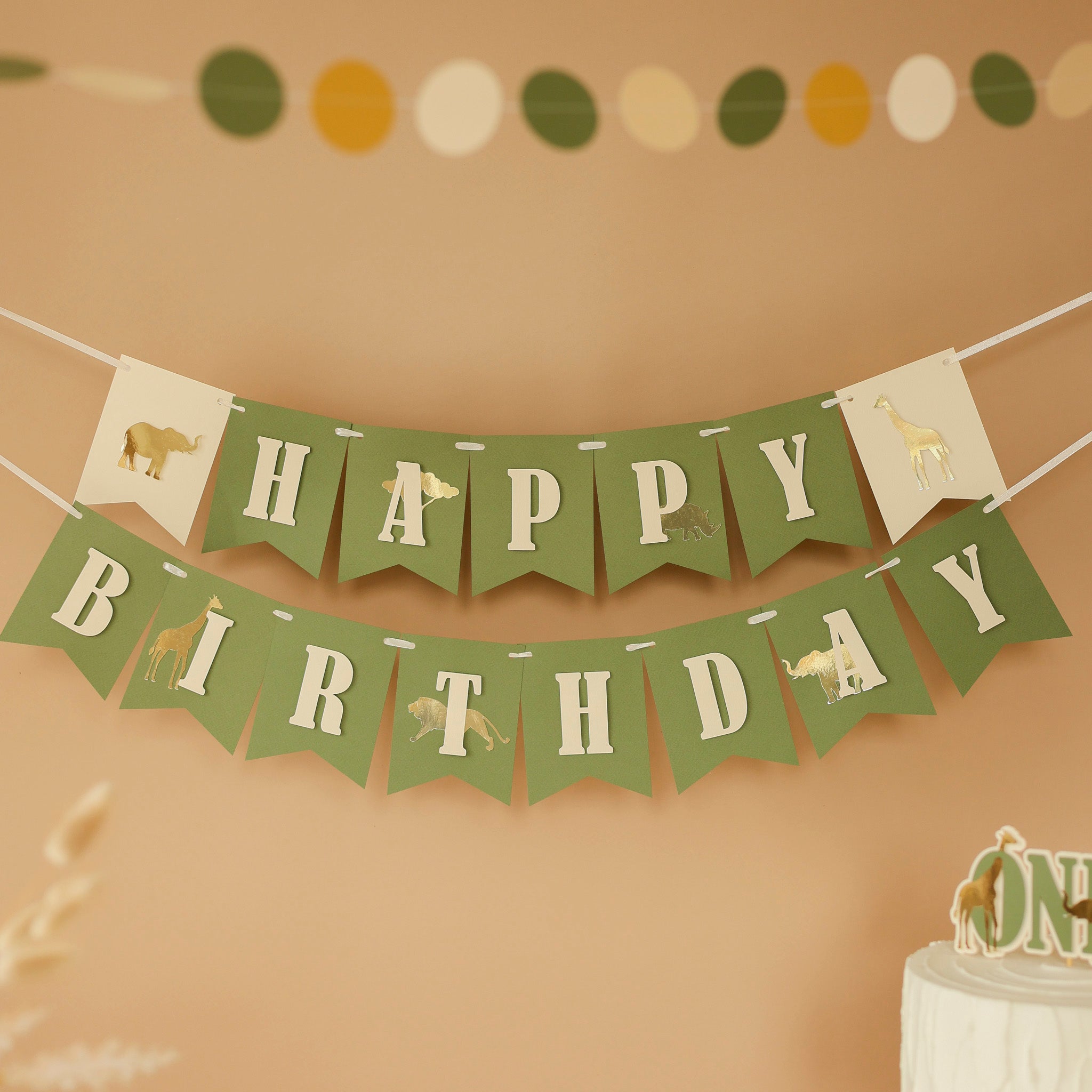 Safari Birthday Banner - Jungle 1st Birthday Decorations - Cake Smash