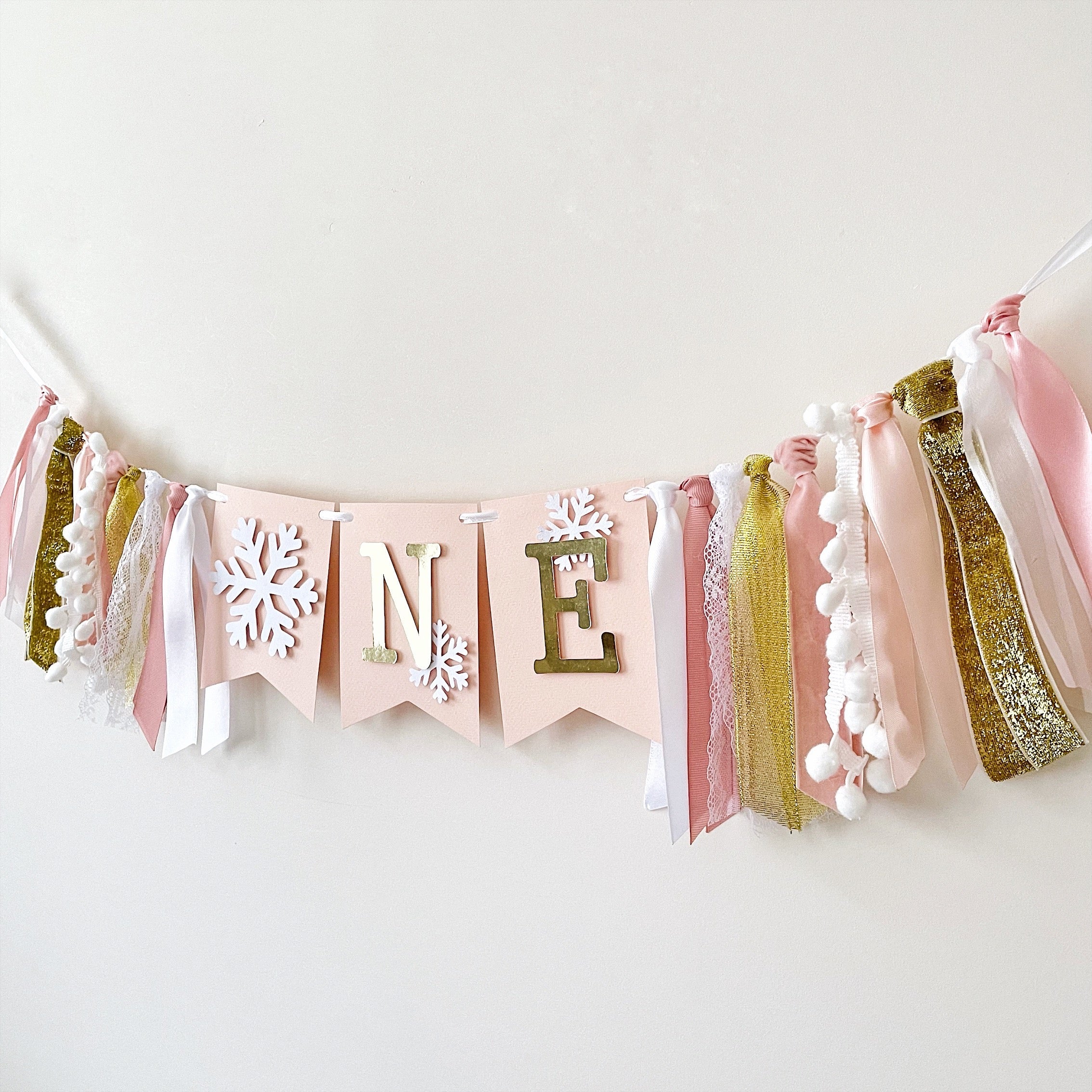 Snowflake Highchair Banner, Winter Onederland