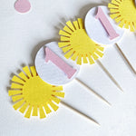 Girl Sunshine Cupcake Toppers