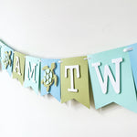 Sea Turtle "I Am Two" Birthday Banner - Under the Sea 2nd Birthday Party Decor