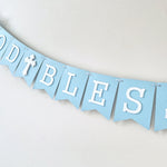 Baptism Banner Baptism Decorations Boy Baptism Banner First Communion Banner Baptism Bunting God Bless Banner