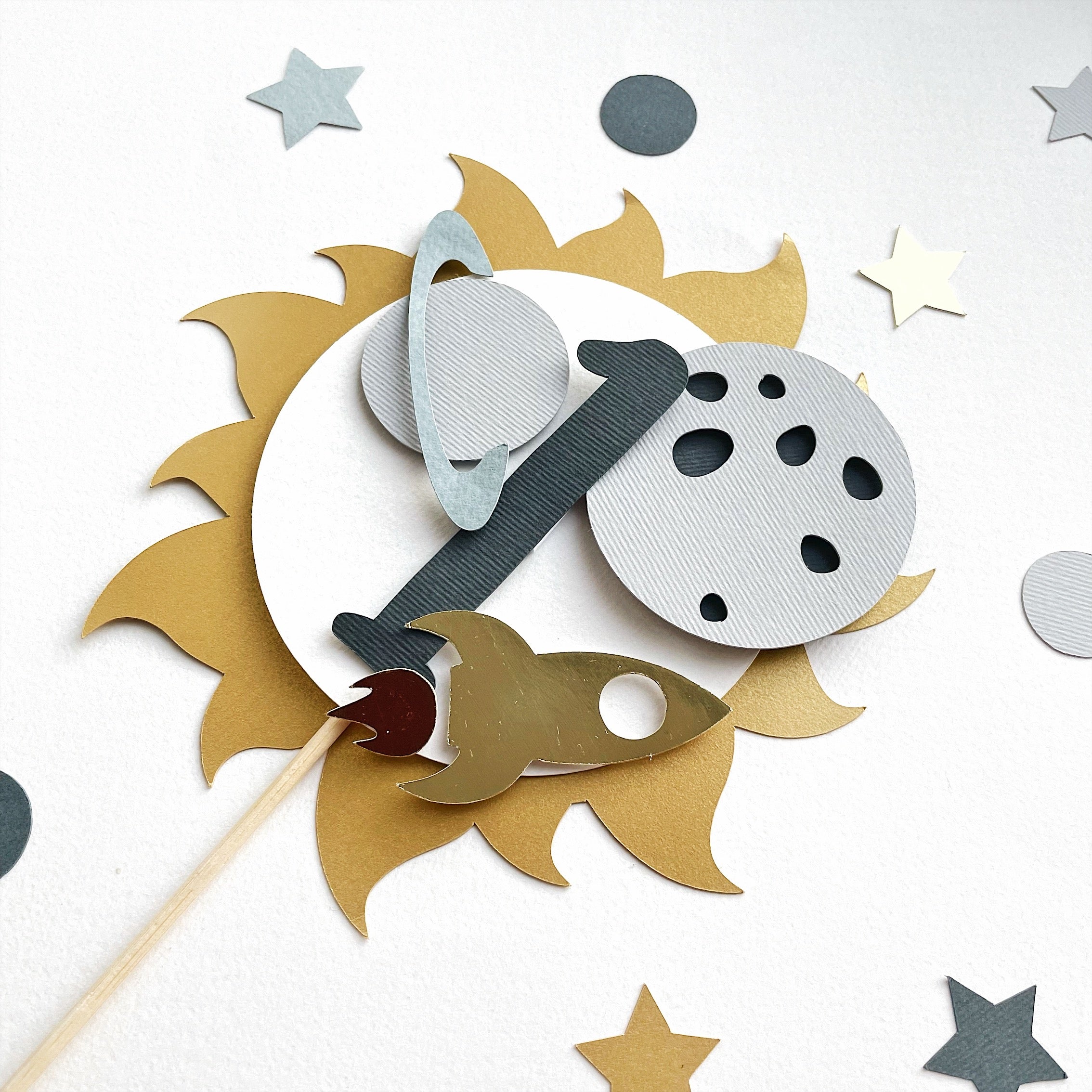 Milk Space Cake Topper First Trip Around the Sun Rocket themed Birthday party 