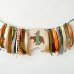 Woodland Bear Highchair Banner - 1st Birthday Party Decoration