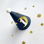 Over The Moon Party Hat Moon Navy Blue First Birthday Party