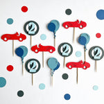 Race Car Cupcake Toppers Vintage Race Car Birthday Party Decorations