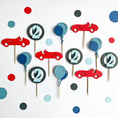 Race Car Cupcake Toppers Vintage Race Car Birthday Party Decorations