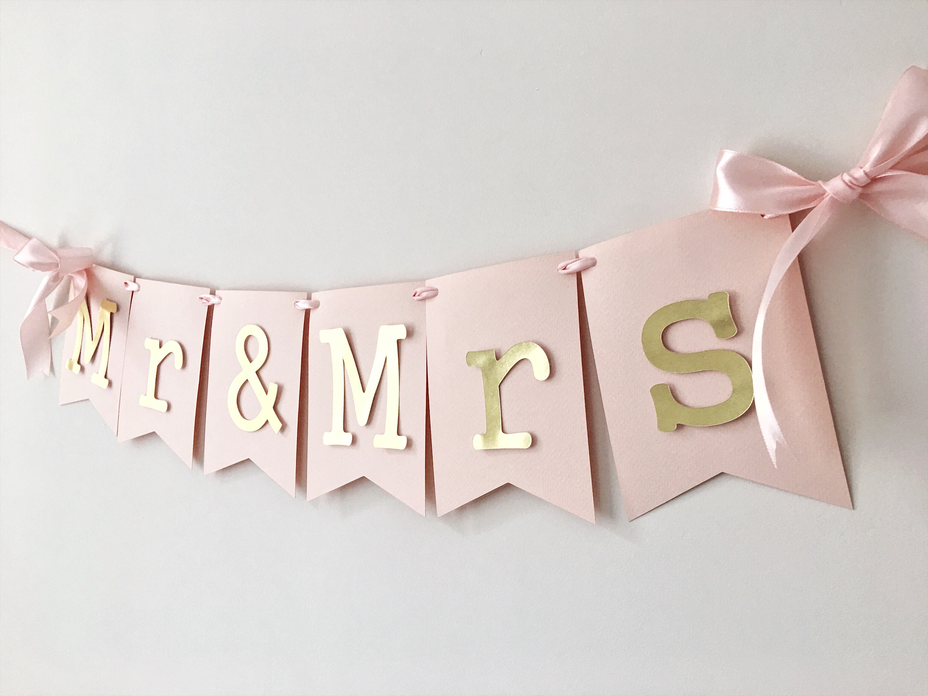  Mr&Mrs Blush Banner Engagement Party Decor Engagement Party Ideas Bridal Shower Decor Gold Wedding Decor