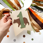 Woodland Bear Highchair Banner - 1st Birthday Party Decoration