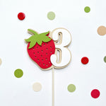 Strawberry Birthday Cake Topper My berry first Birthday party 