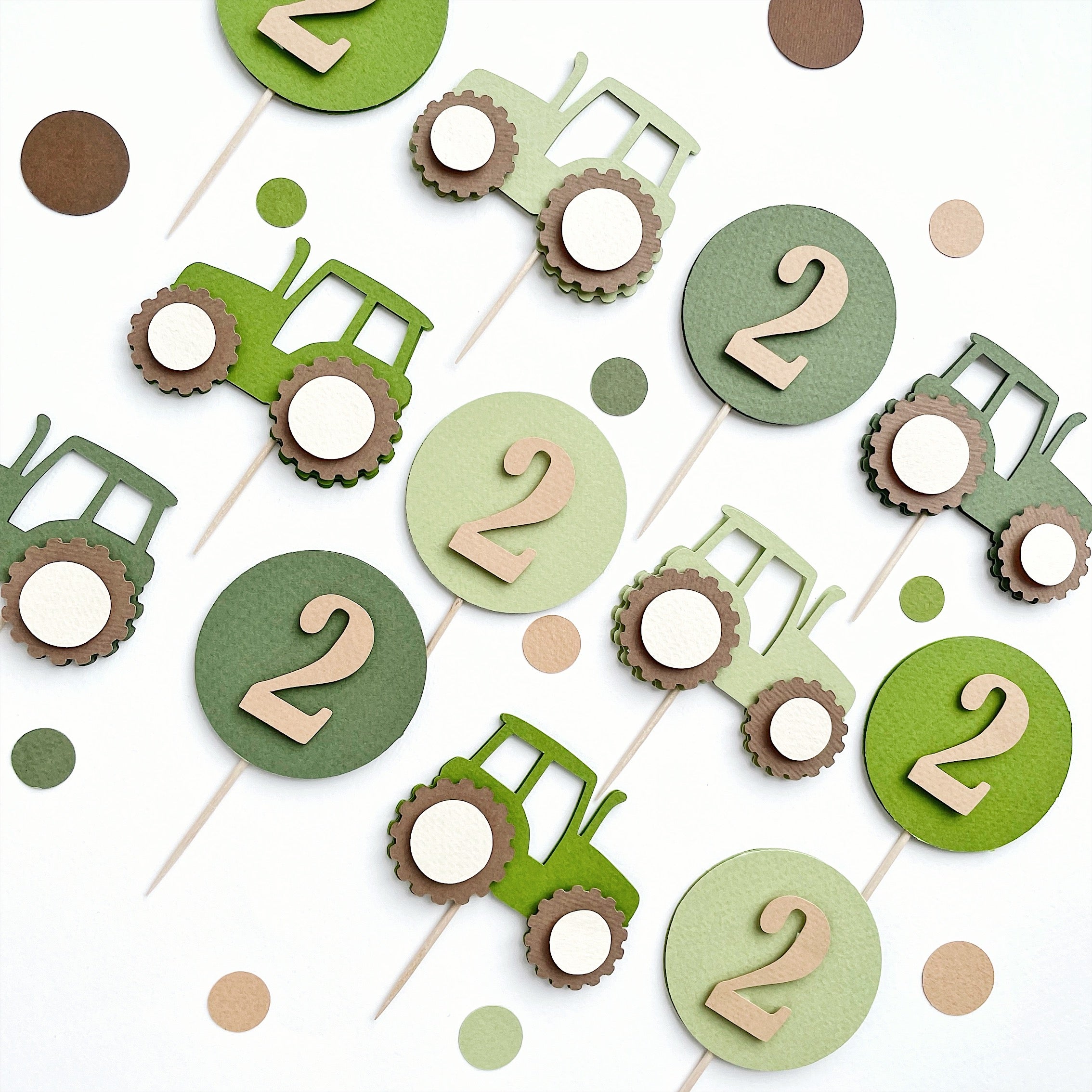 Tractor Cupcake Toppers Tractor Decorations by FUNSTACRAFT Farm theme Birthday