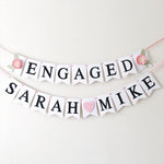 Floral banner Engagement Party Decor Bridal Shower Party Ideas Bridal Shower Decor Flower Wedding Decor Personalised Wedding Banner Engaged Party Decor 