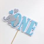 Elephant Cake Topper Blue Elephant Birthday Party 1st Birthday Decorations 