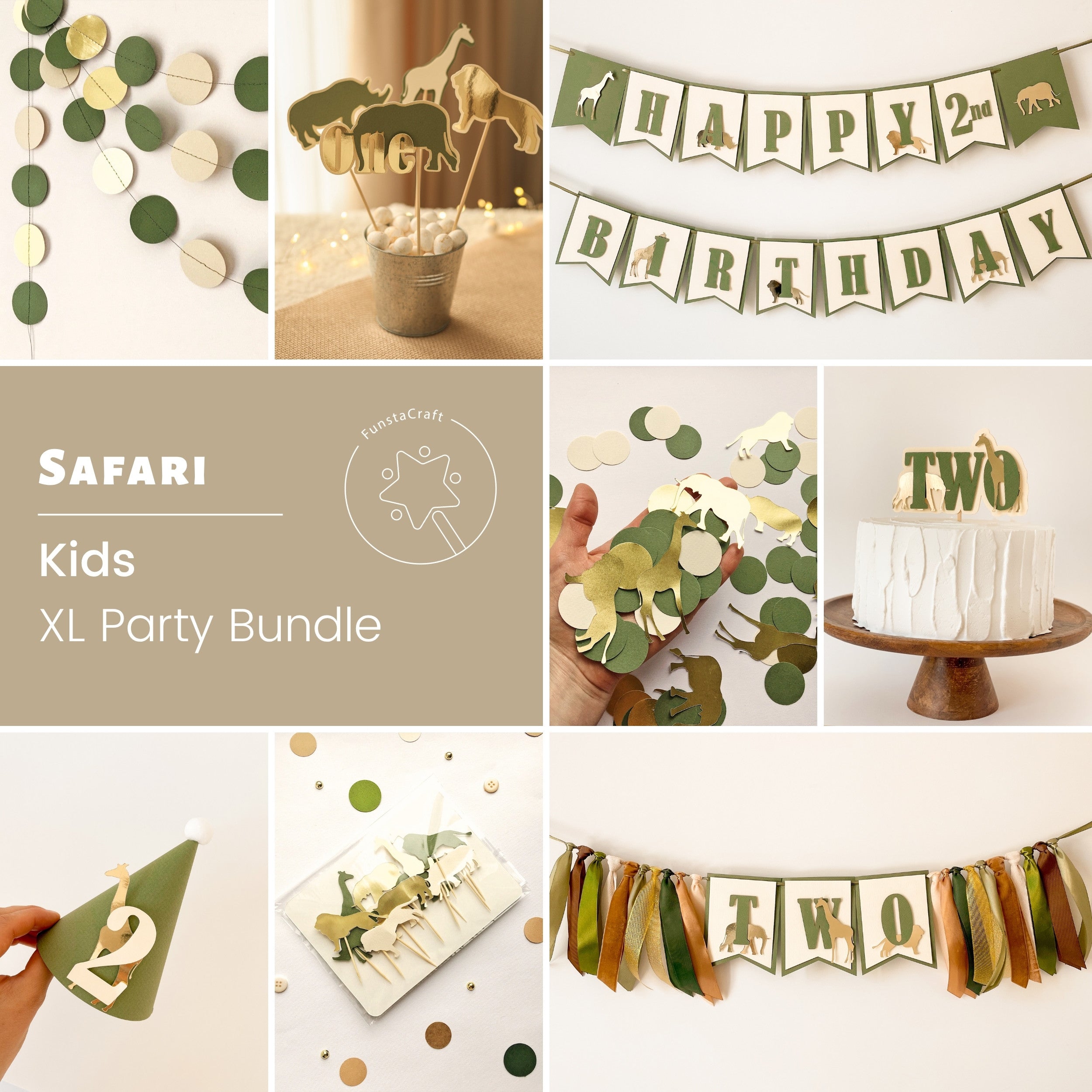 Two Wild Birthday Bundle, Safari Themed Party Supplies