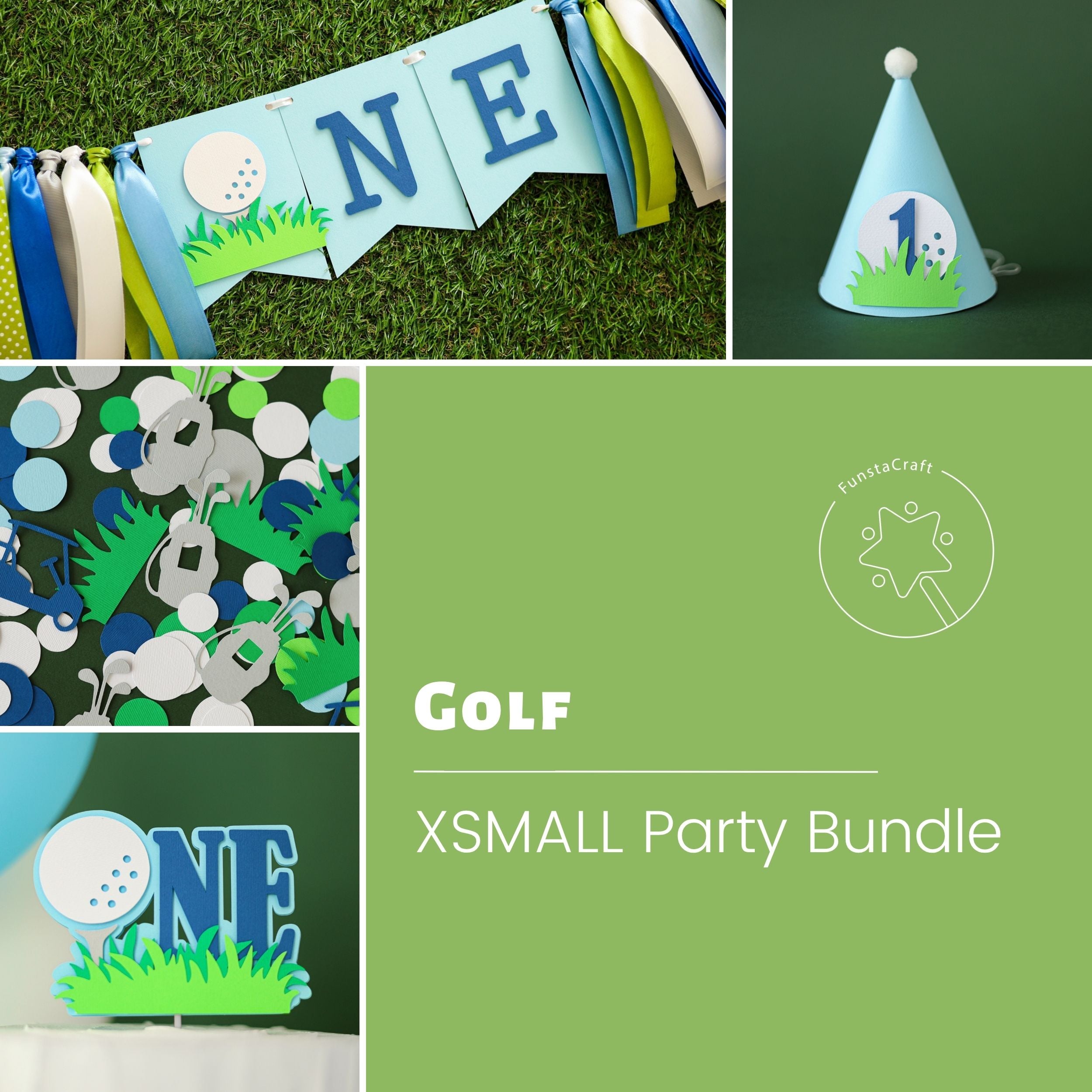 Golf 1st Birthday Party Bundle - Boy Hole in One Birthday Decorations