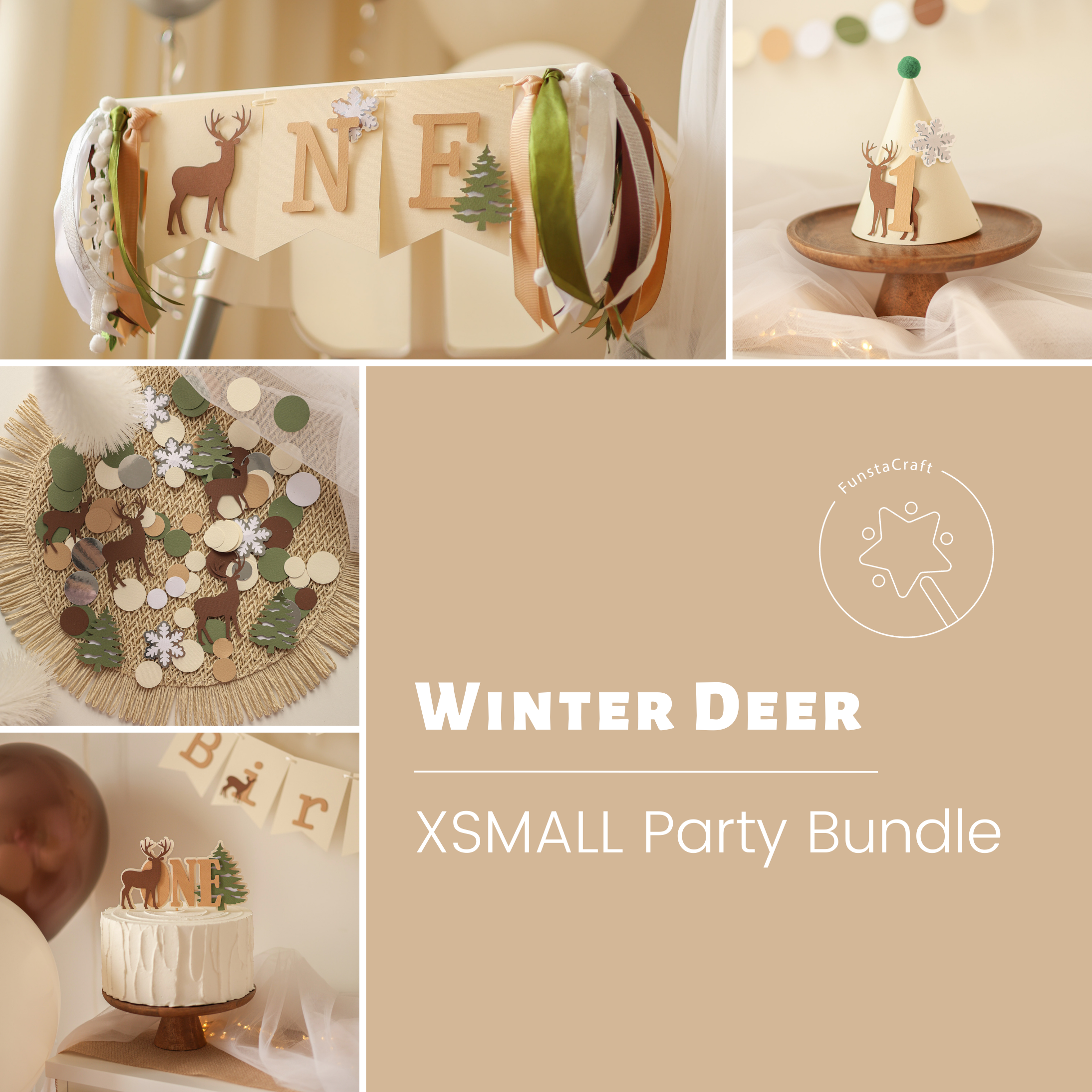 Deer Winter Onederland 1st Birthday Bundle Christmas Birthday party 