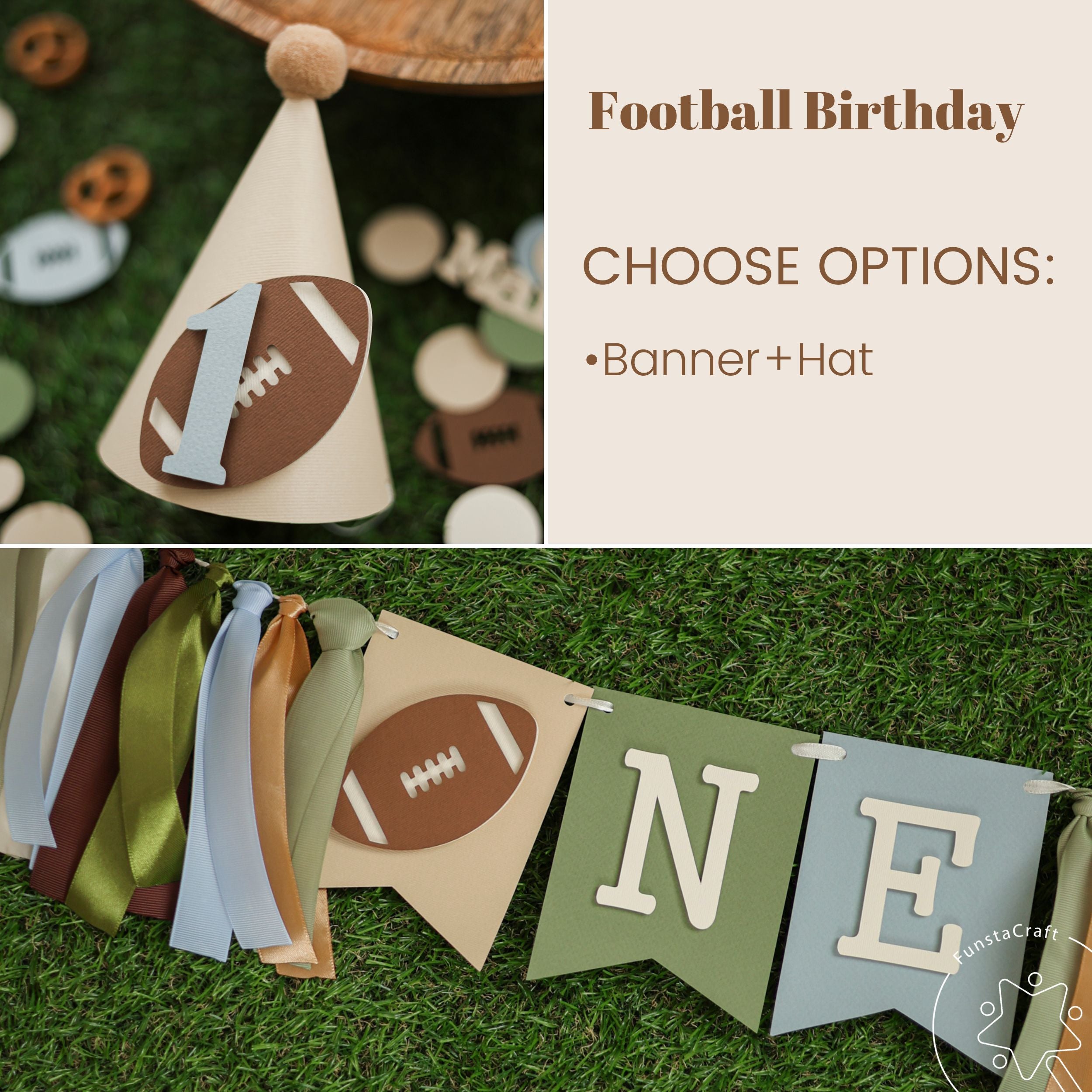 Football Highchair Banner - 1st Year Down Party Decorations