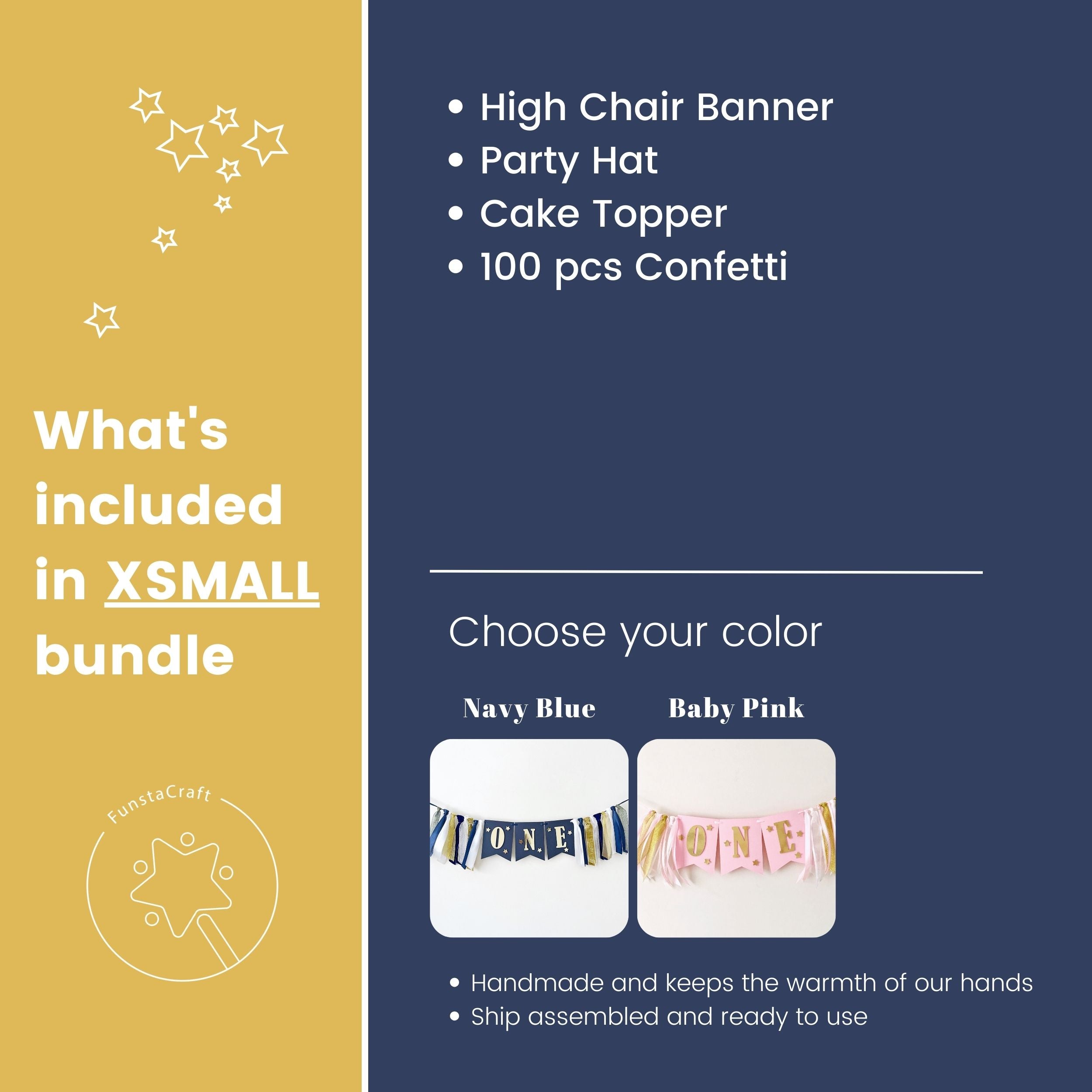 Twinkle Little Star 1st Birthday Bundle - Navy Blue Boy Party Decorations