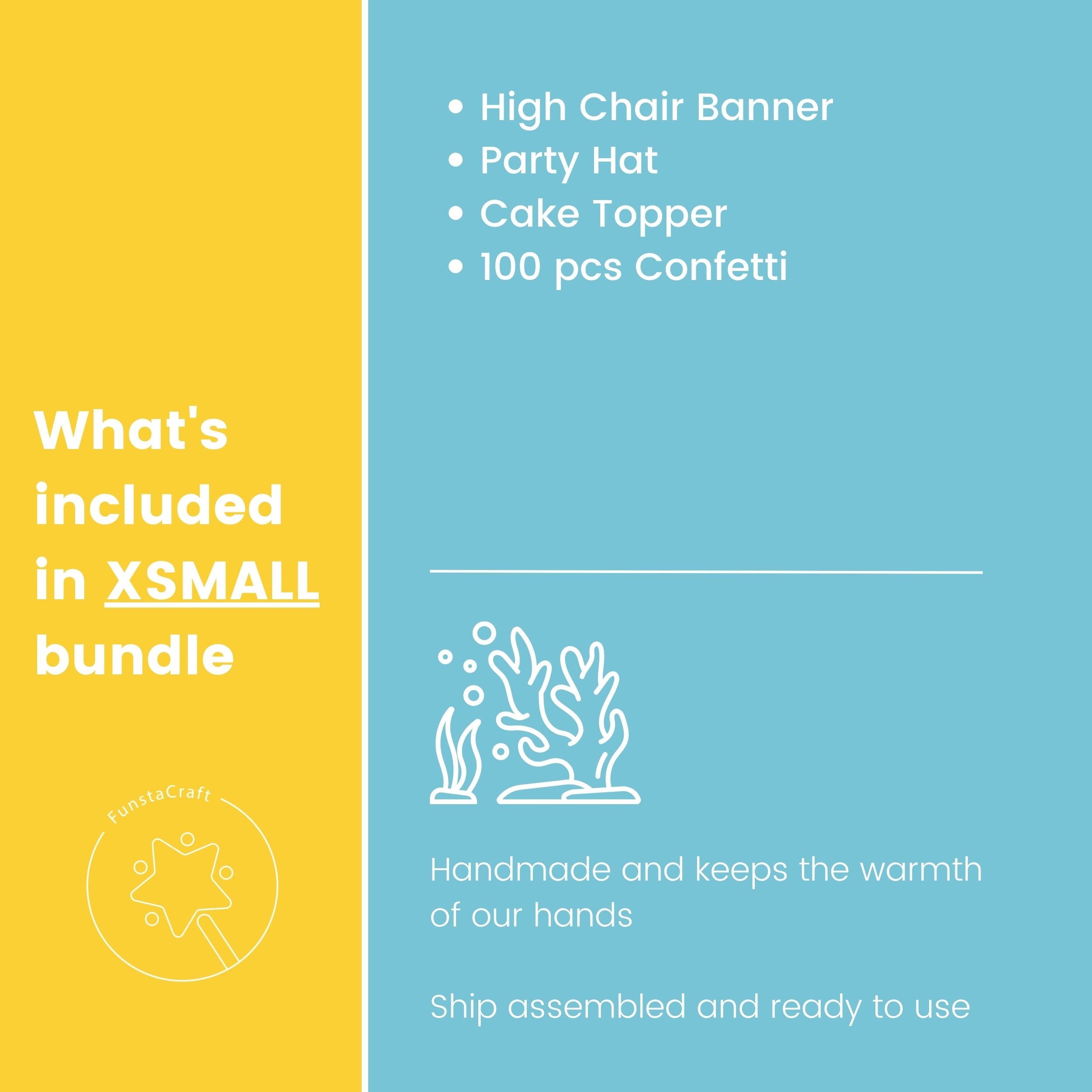 List of items included in a 'XSMALL' Under the Sea party bundle 