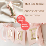 High Chair Banner for Girl 1st Birthday - Blush Gold Party Decorations RTS