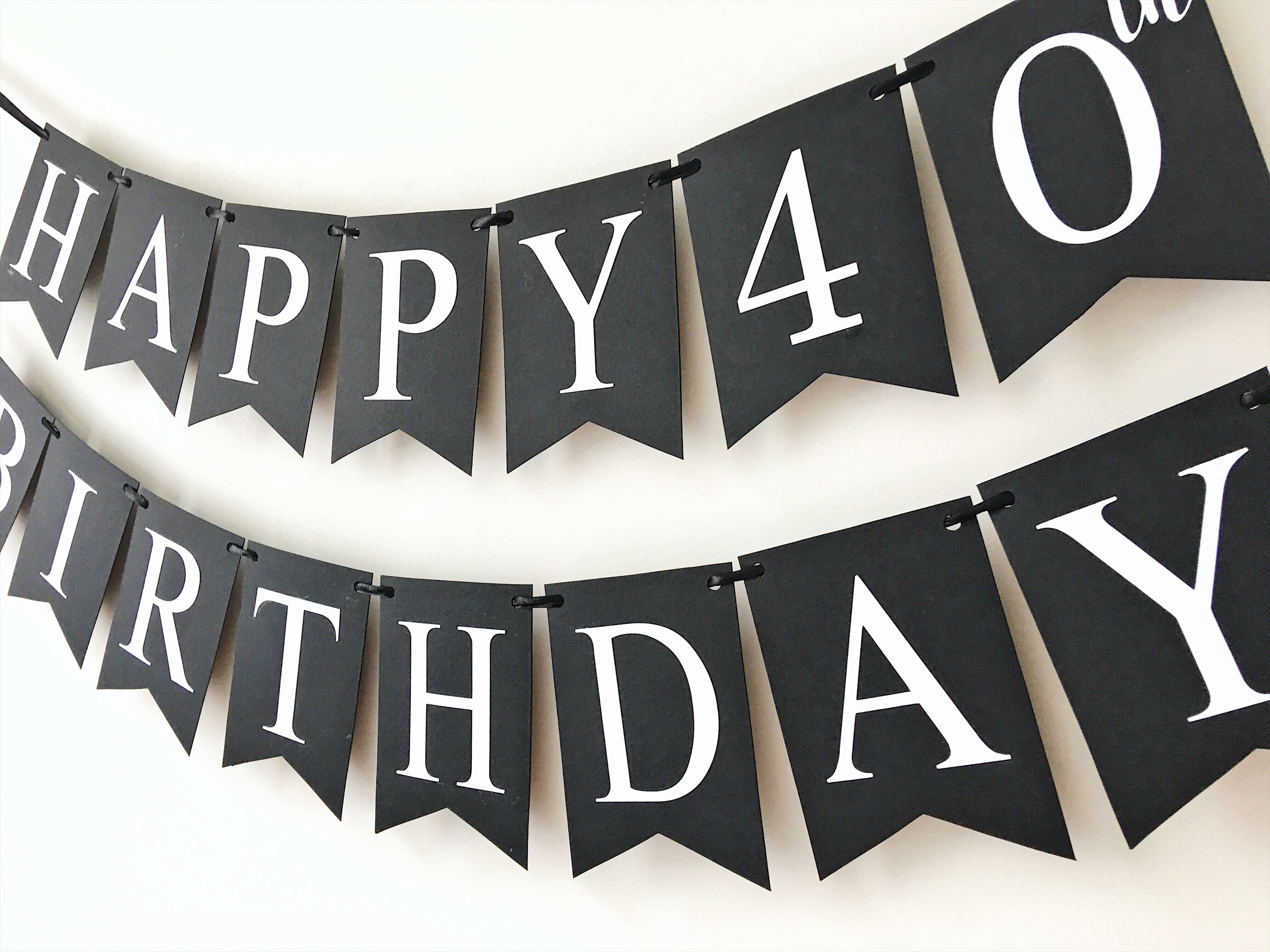 Minimalist Banner Personalized Black&White Banner Birthday Party Decorations Women 40th 50th 60th Birthday Banner Cheers to 40 Years
