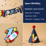 Space ONE High Chair Banner - First Trip Around the Sun Birthday Decorations