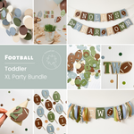 2nd Year Down Birthday Football Toddler Party Decorations