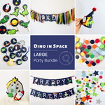 Dino in Space 1st Birthday Party Bundle T Rex themed party First Trip Around the Sun