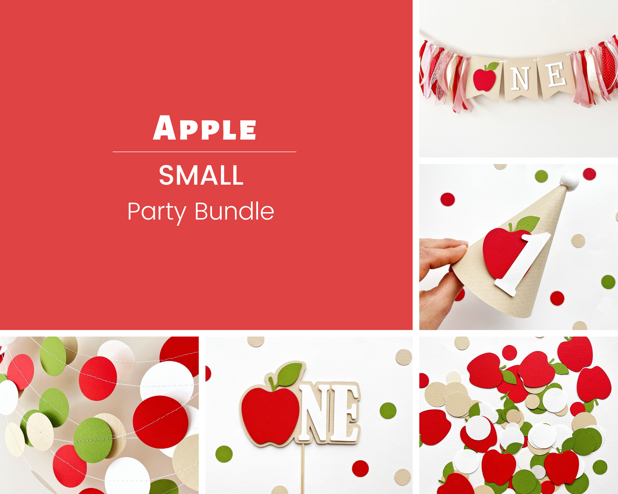 Cute Apple Theme 1st Birthday Bundle - Your Baby's First Bday Bash!