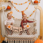 Pumpkin Halfway to One Banner 1/2 Birthday Banner Fall Half Birthday 6 Month Party