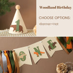 Woodland High Chair Banner - Forest Animals 1st Birthday Decor