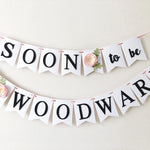 Floral Soon to be Mr&Mrs Banner Engagement Party Decor Bridal Shower Party Ideas Bridal Shower Decor Floral Wedding Decor Personalised Wedding Banner 