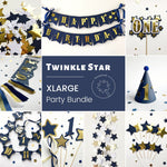 Twinkle Little Star 1st Birthday Bundle - Navy Blue Boy Party Decorations