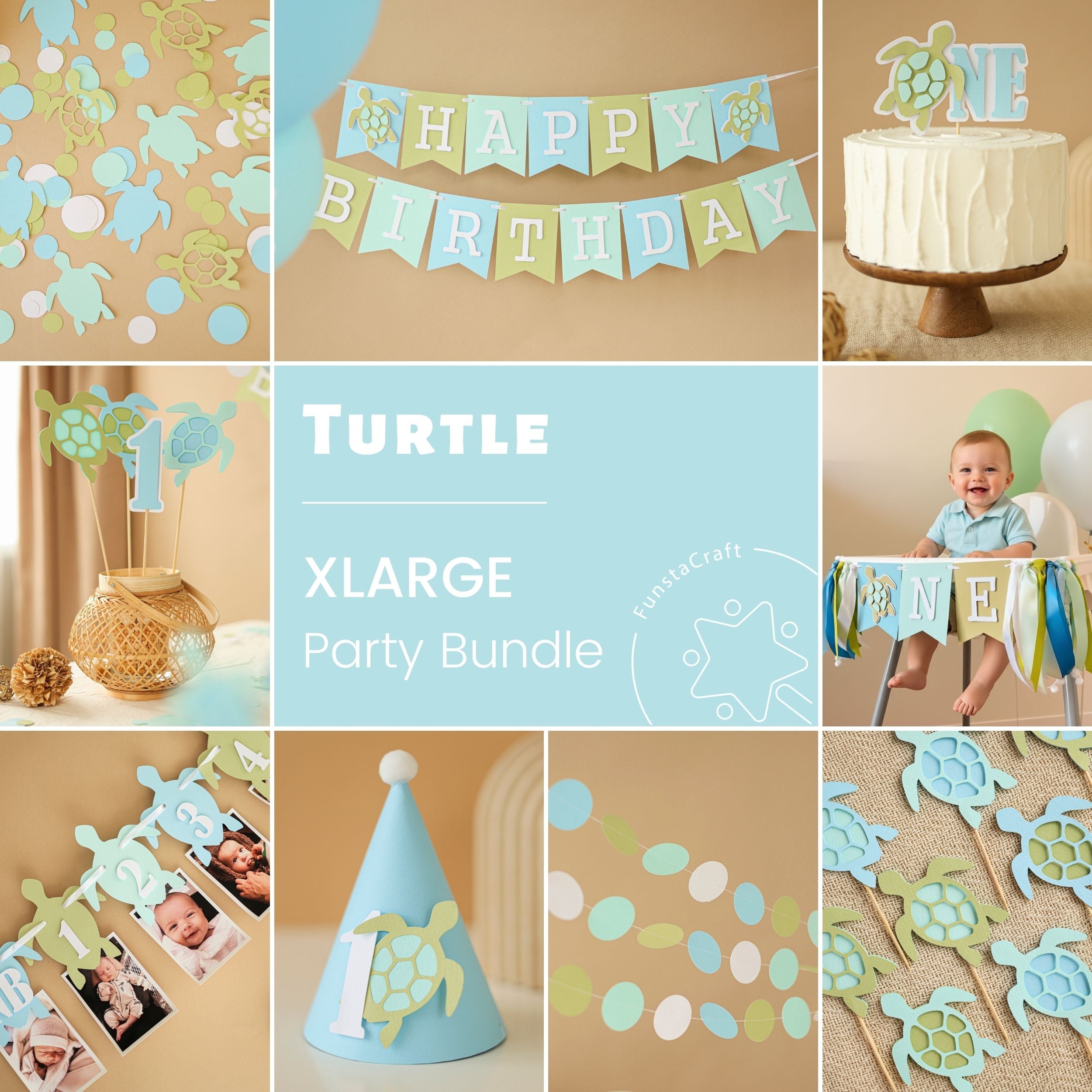 Sea Turtle Birthday Party Bundle - Ocean Party Supplies