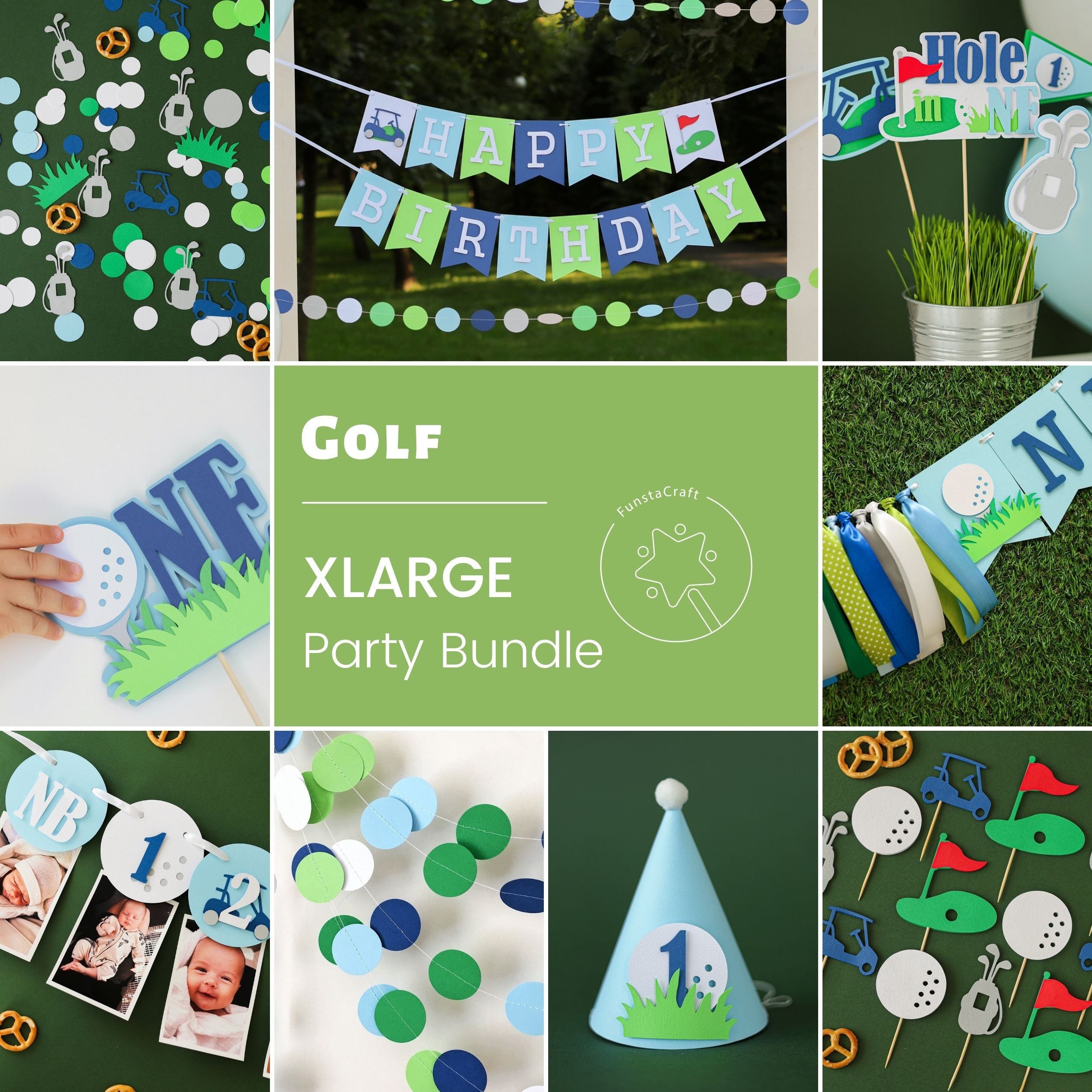 Golf 1st Birthday Party Bundle - Boy Hole in One Birthday Decorations
