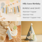 ONE Silly Goose Dusty Blue Highchair Banner - Ready To Ship