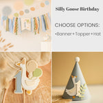 ONE Silly Goose Dusty Blue Highchair Banner - Ready To Ship