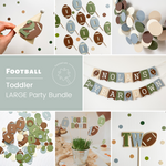 2nd Year Down Birthday Football Toddler Party Decorations